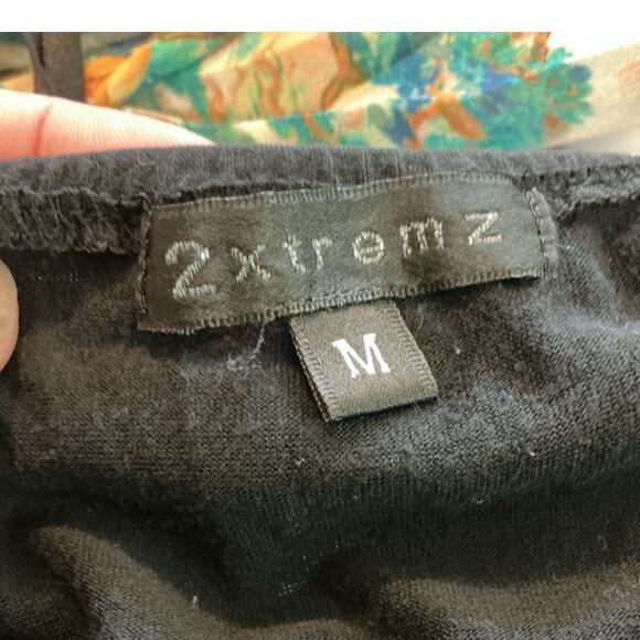 Vintage Womens Y2K Fairy Babydoll Tank Top M Black Embellished Lace Trim Gothic - Picture 4 of 9